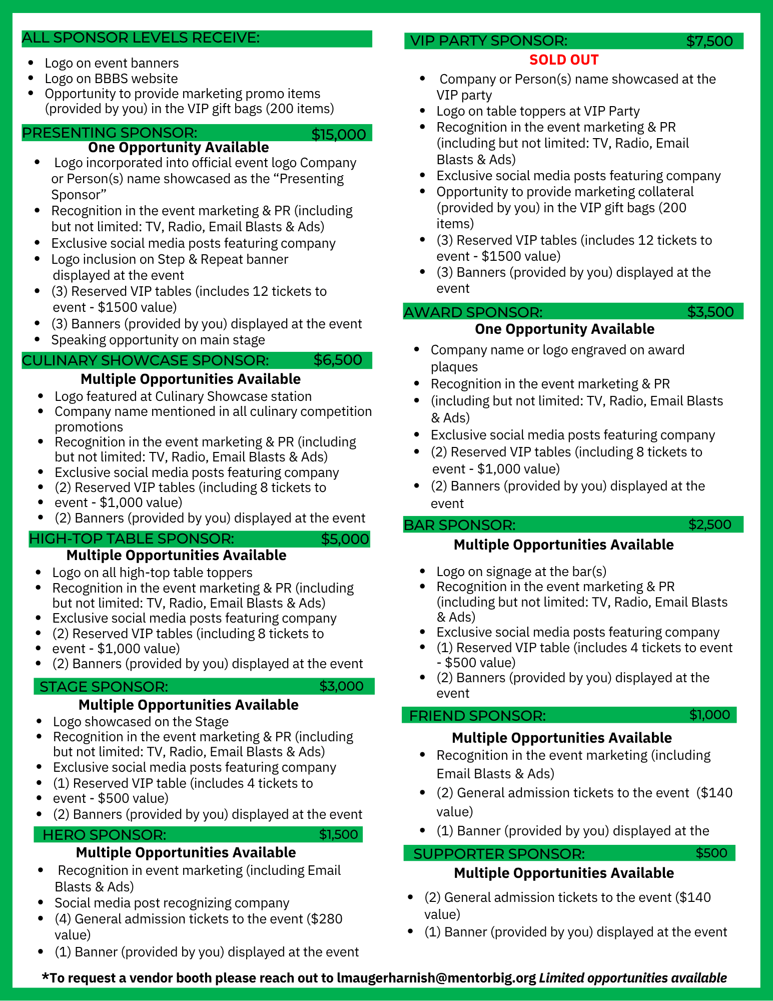 Sponsor Catalogue