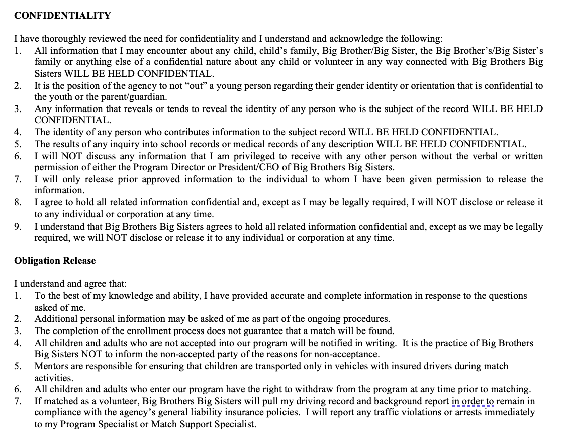 Confidentiality Policy
