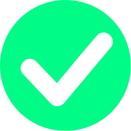 white check mark in a bright green circle signifying a complete item